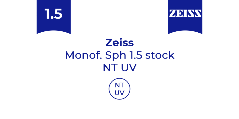 Оптична лінза для окулярів Zeiss Monof. Sph 1.5 stock (NT UV)
