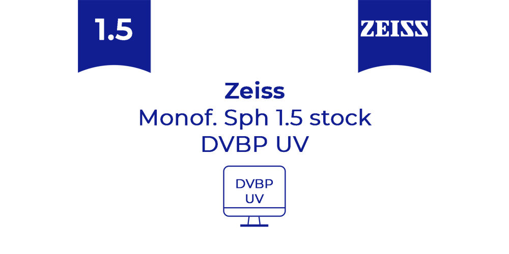 Оптична лінза для окулярів Zeiss Monof. Sph 1.5 stock (DVBP UV)