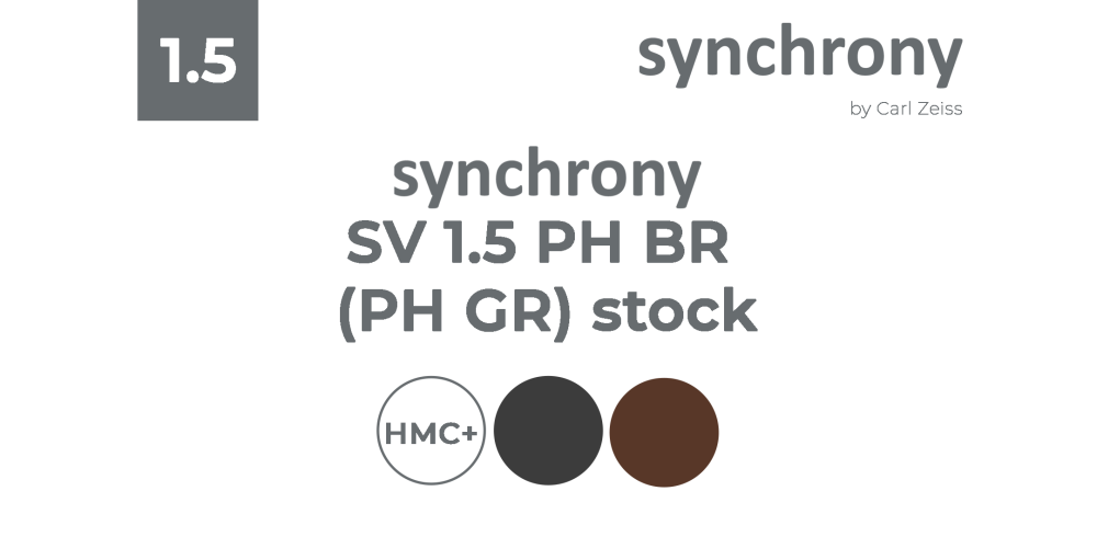 Оптична лінза для окулярів synchrony by Carl Zeiss SV 1.5 PH BR (PH GR) stock