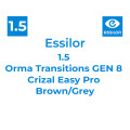 Оптична лінза Essilor 1.5 Orma Transitions GEN S Crizal Easy Pro Brown/Grey
