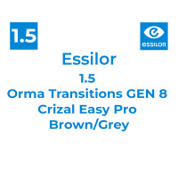 Оптична лінза Essilor 1.5 Orma Transitions GEN S Crizal Easy Pro Brown/Grey