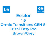 Оптична лінза Essilor 1.6 Ormix Transitions GEN 8 Crizal Easy Pro Brown/Grey