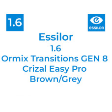 Оптична лінза Essilor 1.6 Ormix Transitions GEN 8 Crizal Easy Pro Brown/Grey