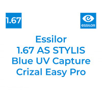 Оптична лінза Essilor 1.67 AS Stylis Blue UV Capture Crizal Easy Pro