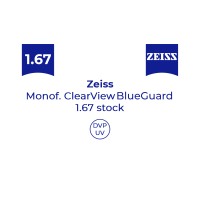 Оптична лінза для окулярів Zeiss Monof. ClearView 1.67 BlueGuard stock DVP