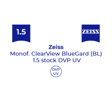 Оптична лінза для окулярів Zeiss Monof. ClearView BlueGuard (BG) 1.5 Sph stock DVP