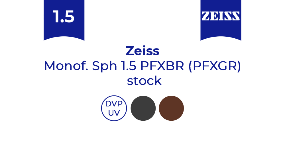 Оптична лінза для окулярів Zeiss Monof. Sph 1.5 PFXBR (PFXGR) stock 